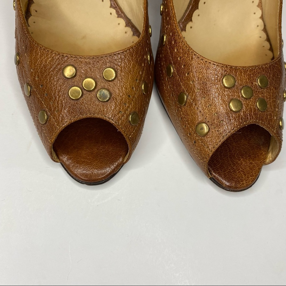 Bettye muller block heel peep toe stud heels - Picture 4 of 9
